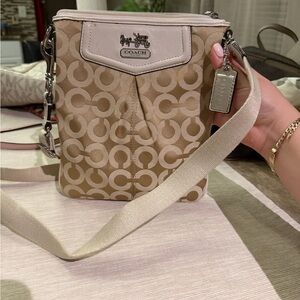 Coach Beige and Cream Crossbody Bag